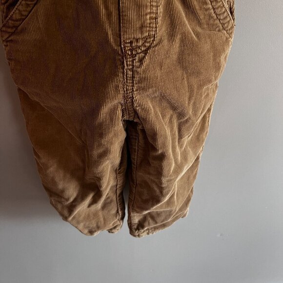 Osh Kosh Corduroy Flannel Lined Overalls Sz 2T Brown - Picture 3 of 7
